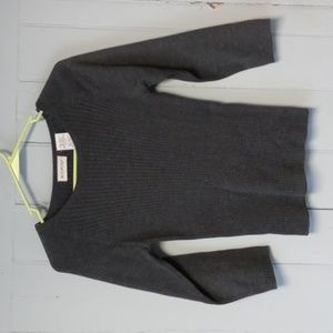 White Stag knit vintage 80s dark gray 3/4 sleeve sweater small